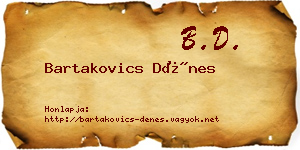 Bartakovics Dénes névjegykártya