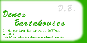 denes bartakovics business card